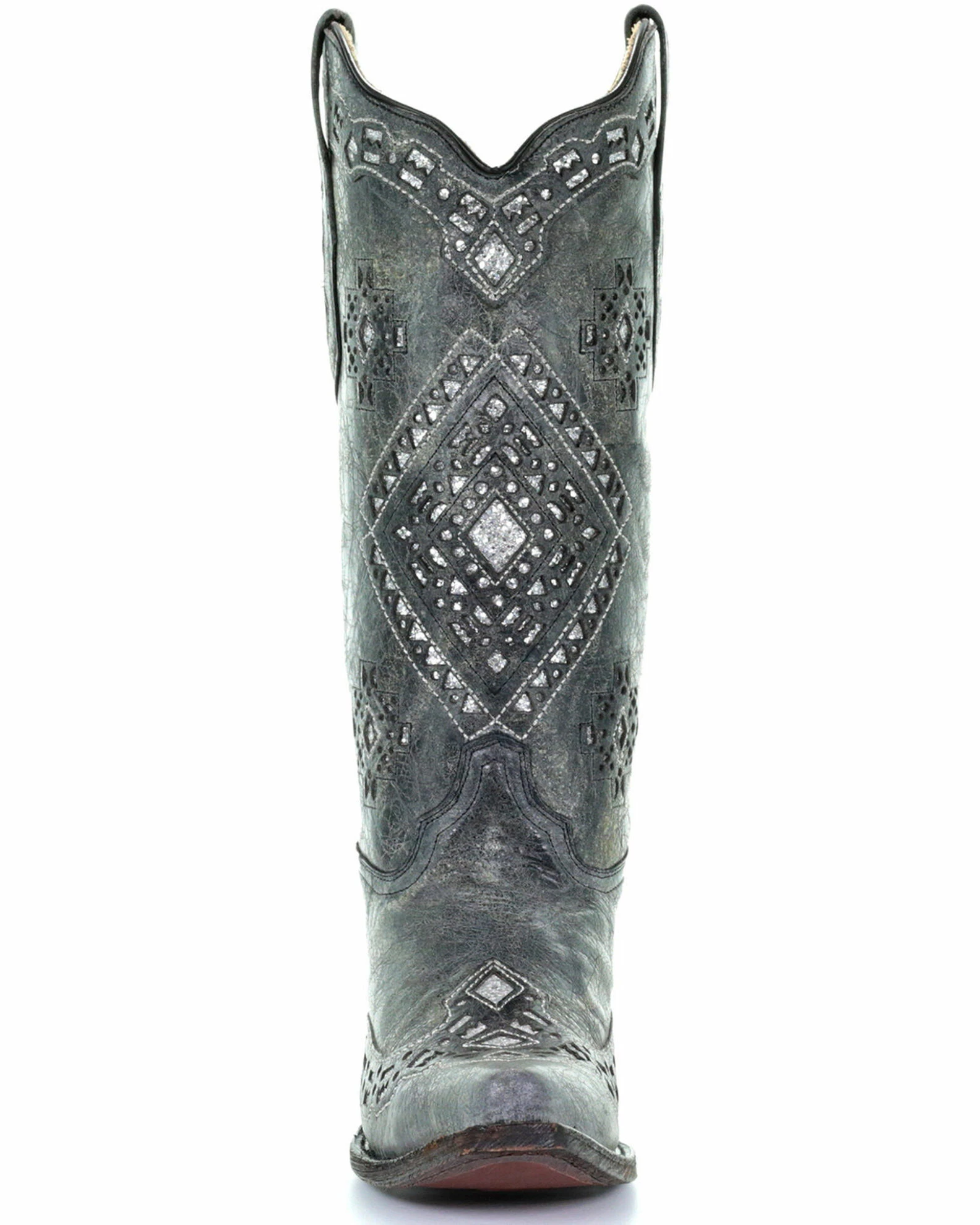 Corral Women's Glitter Inlay Western Boots Black Distressed 6 Corral Women's Glitter Inlay Western Boots Black Distressed - Image 4