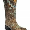 Corral Girls Studded Embroidered Cowgirl Boots - Square Toe For Girls' Bronze -Corral Boots Shop 053T98 14 P1