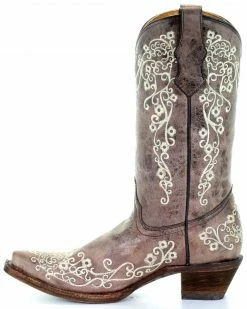 Corral Girls' Scroll Embroidery Western Boots Brown -Corral Boots Shop 2000108611 200 LT