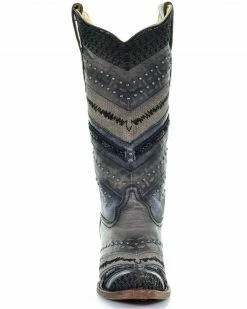 Corral Women's Embroidery And Stud Accent Boots - Snip Toe Grey 11 Corral Women's Embroidery And Stud Accent Boots - Snip Toe Grey -Corral Boots Shop 2000213400 020 FT