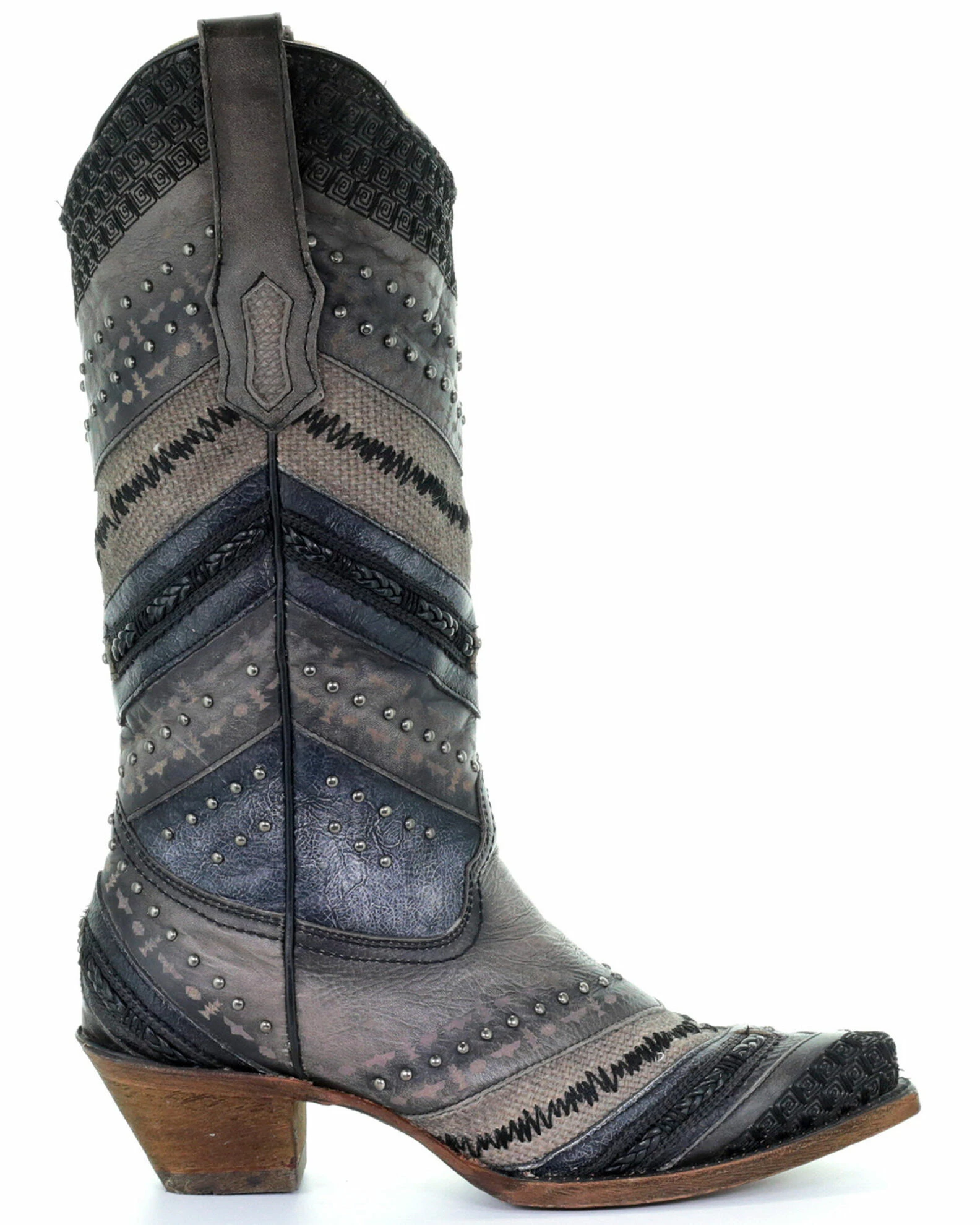 Corral Women's Embroidery And Stud Accent Boots - Snip Toe Grey 4 Corral Women's Embroidery And Stud Accent Boots - Snip Toe Grey - Image 2