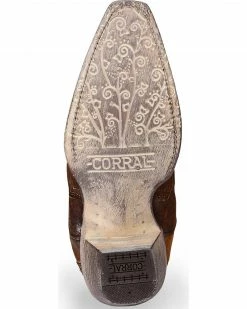 Corral Women's Floral Embroidered Lamb Leather Cowgirl Boots - Snip Toe Chocolate -Corral Boots Shop 2000237513 440 BM
