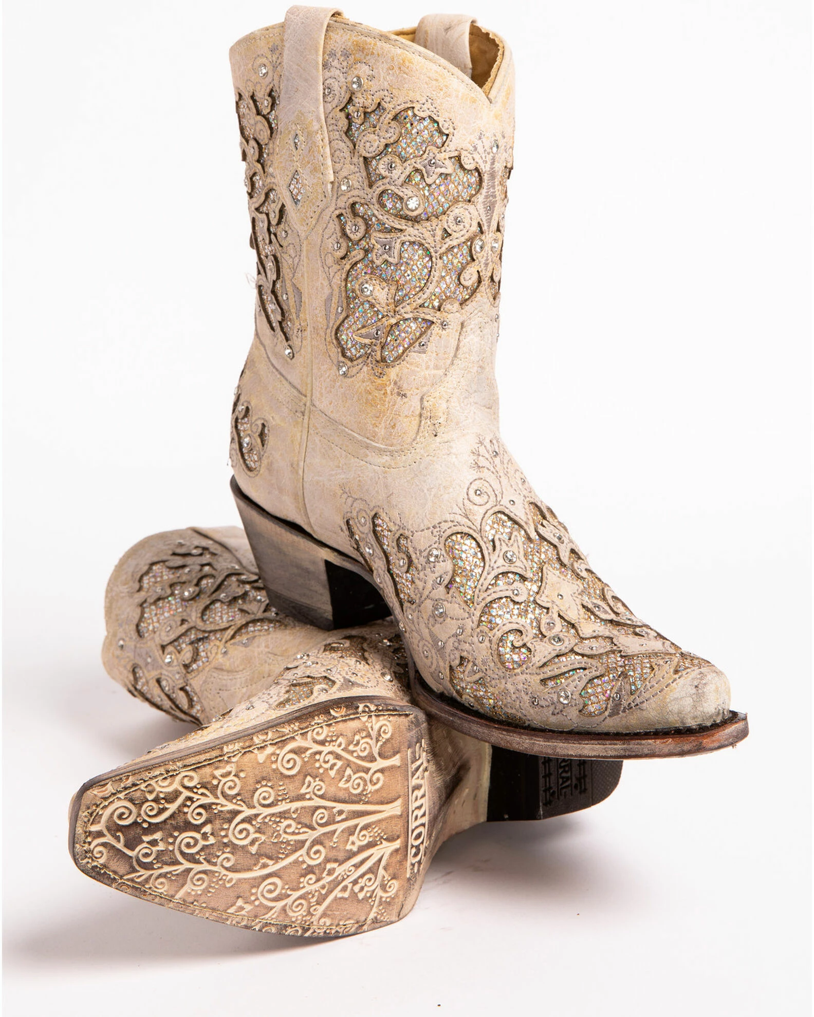 Corral Women's Metallic Glitter Inlay & Crystal Boots - Snip Toe 8 Corral Women's Metallic Glitter Inlay & Crystal Boots - Snip Toe - Image 6