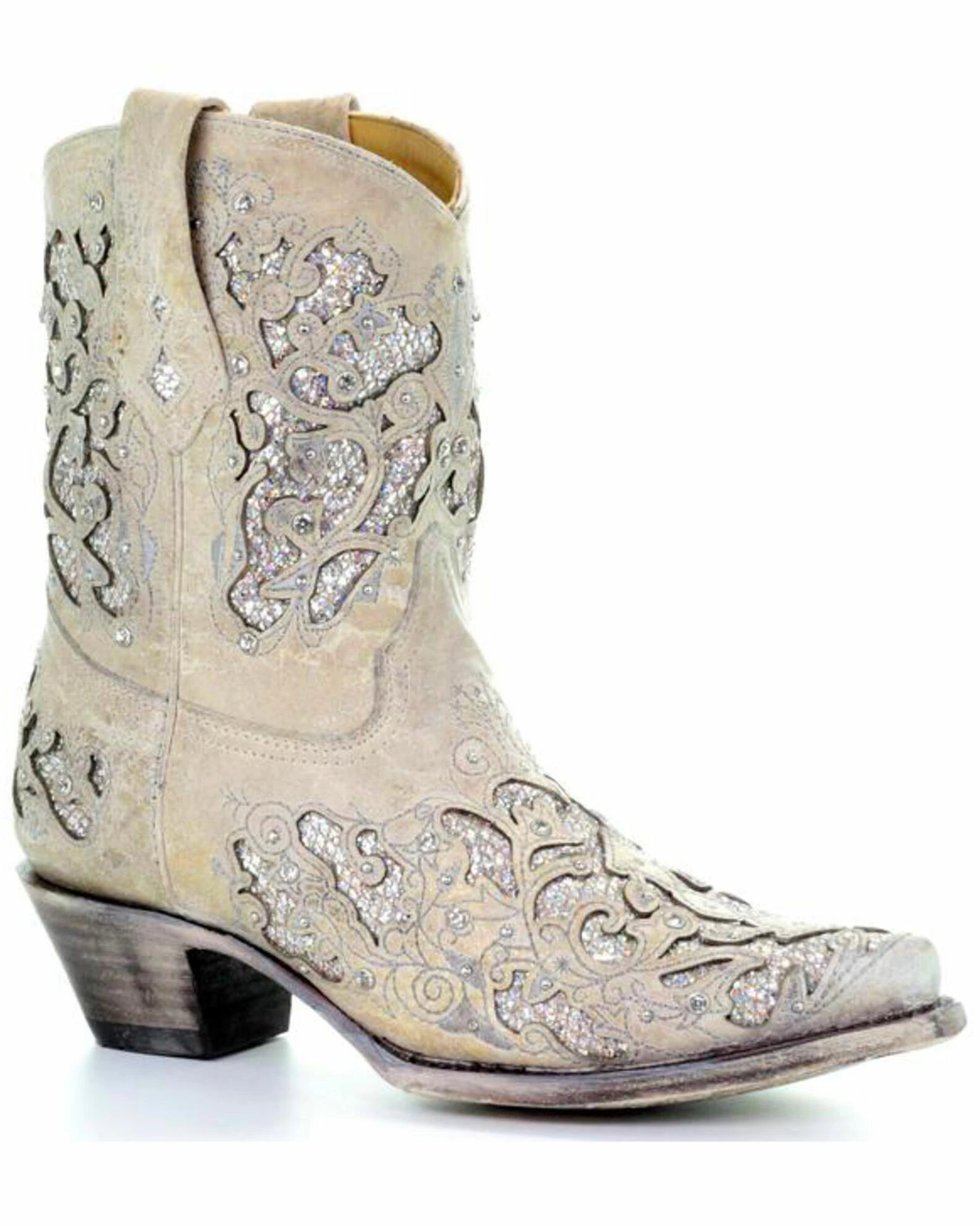 Corral Women's Metallic Glitter Inlay & Crystal Boots - Snip Toe 3 Corral Women's Metallic Glitter Inlay & Crystal Boots - Snip Toe