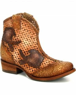 Corral Women's Galapagos Laser Cutout Booties - Round Toe