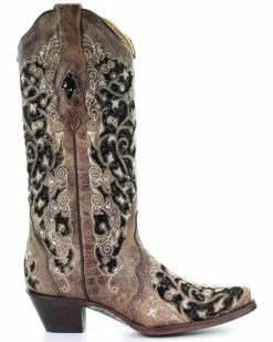 Corral Women's Floral Embroidered Western Boots - Snip Toe -Corral Boots Shop 2000257878 200 P2