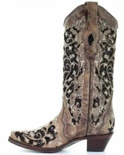 Corral Women's Floral Embroidered Western Boots - Snip Toe -Corral Boots Shop 2000257878 200 P3