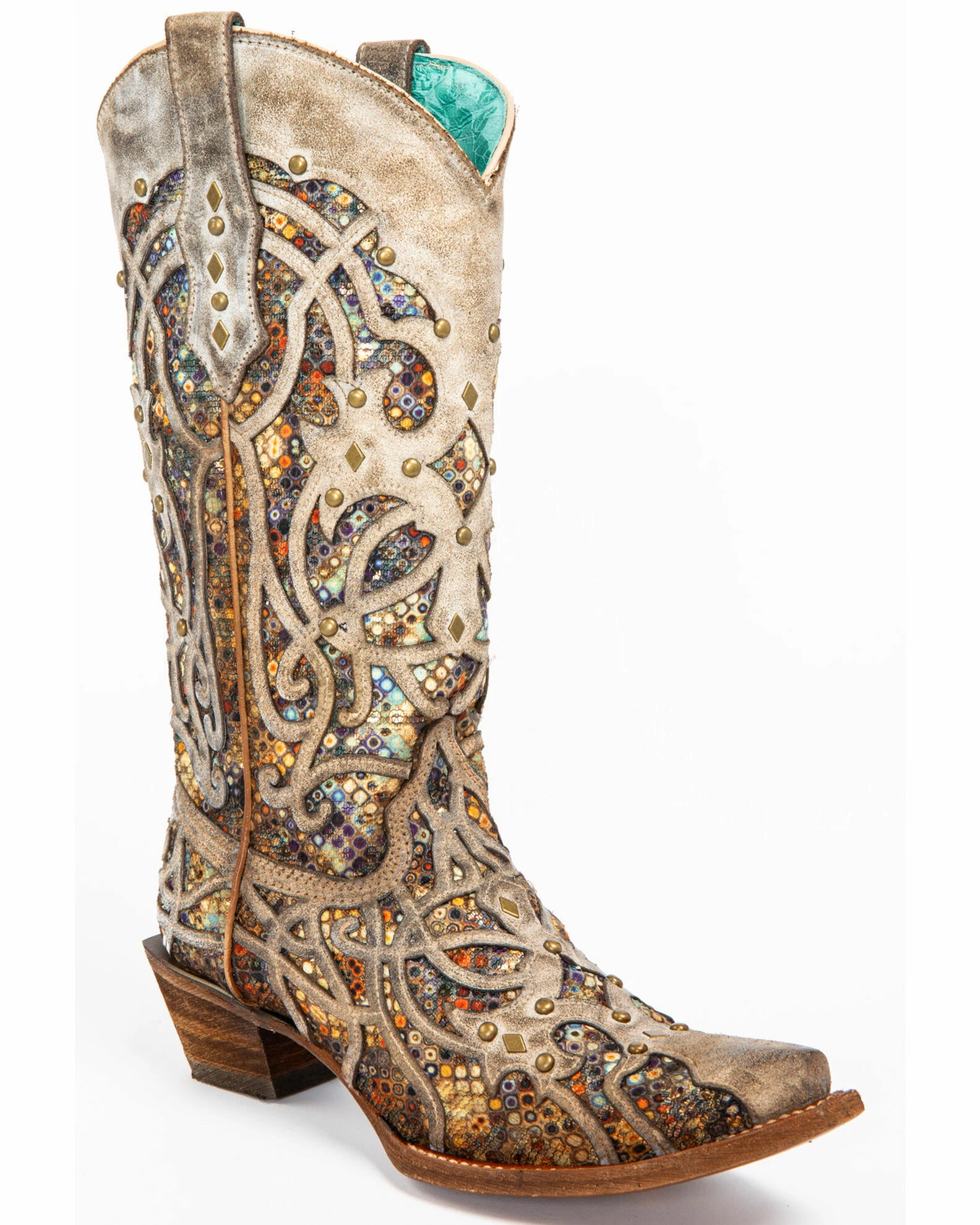 Corral Women's Taupe Inlay Western Boots - Snip Toe 3 Corral Women's Taupe Inlay Western Boots - Snip Toe