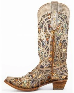 Corral Women's Taupe Inlay Western Boots - Snip Toe 11 Corral Women's Taupe Inlay Western Boots - Snip Toe -Corral Boots Shop 2000257881 251 P3