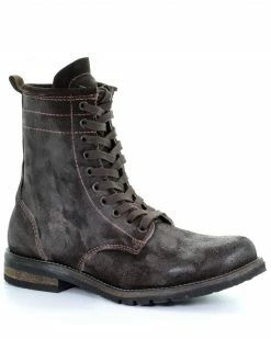 Corral Men's Distressed Chocolate Lace-Up Boots - Round Toe