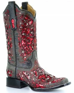 Corral Women's Sequin Inlay Western Boots - Square Toe