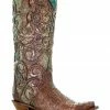 Corral Women's Cognac Glitter Inlay Western Boots - Snip Toe -Corral Boots Shop 2000274397 200 P1