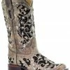 Corral Women's Black Sequin Inlay Western Boots - Square Toe