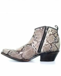 Corral Women's Natural Python Fashion Booties - Snip Toe Brown -Corral Boots Shop 2000280085 200 P3