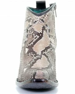 Corral Women's Natural Python Fashion Booties - Snip Toe Brown -Corral Boots Shop 2000280085 200 P5