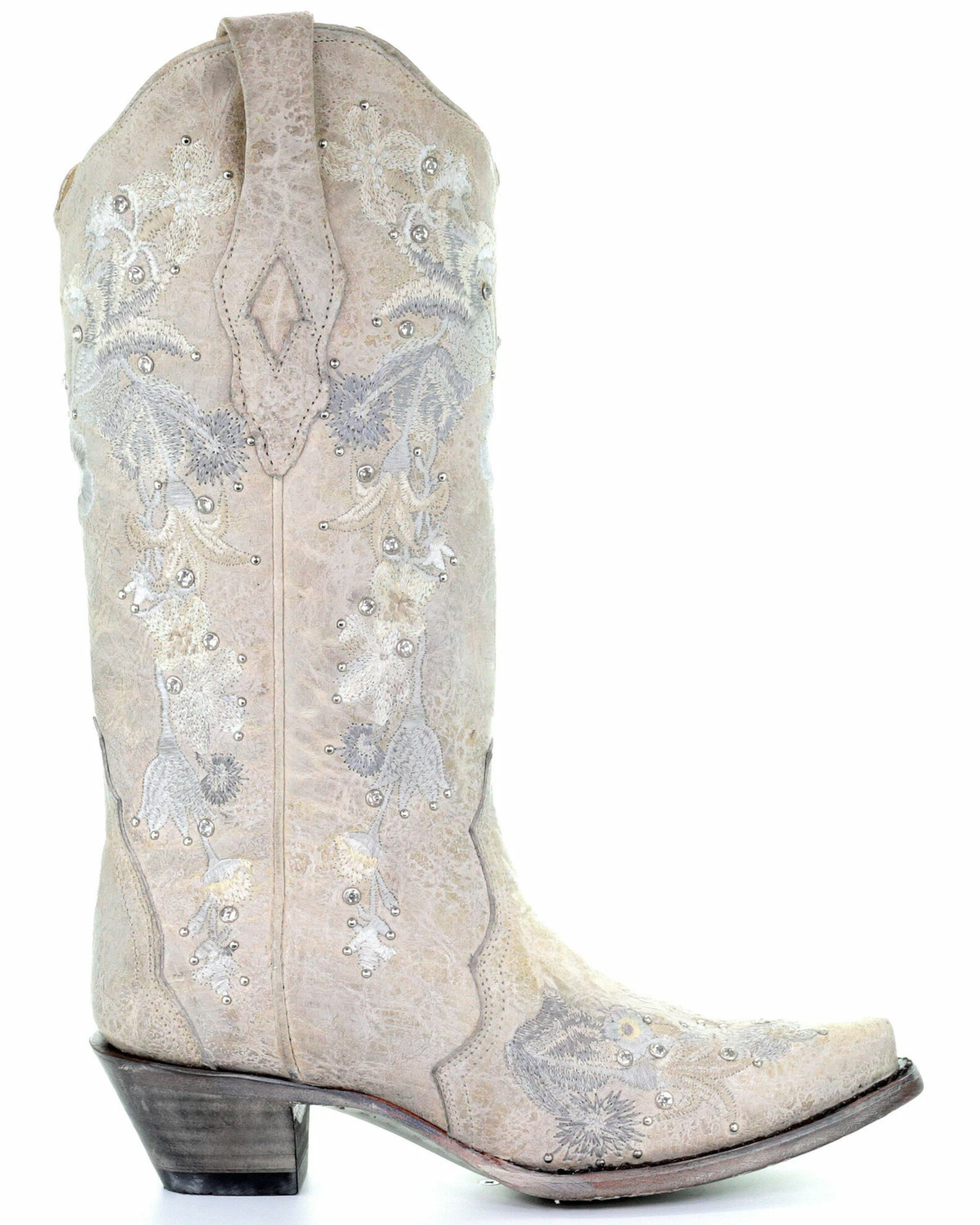 Corral Women's White Floral Embroidered Western Boots - Snip Toe 4 Corral Women's White Floral Embroidered Western Boots - Snip Toe - Image 2