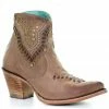 Corral Women's Brown Studs Fashion Booties - Round Toe