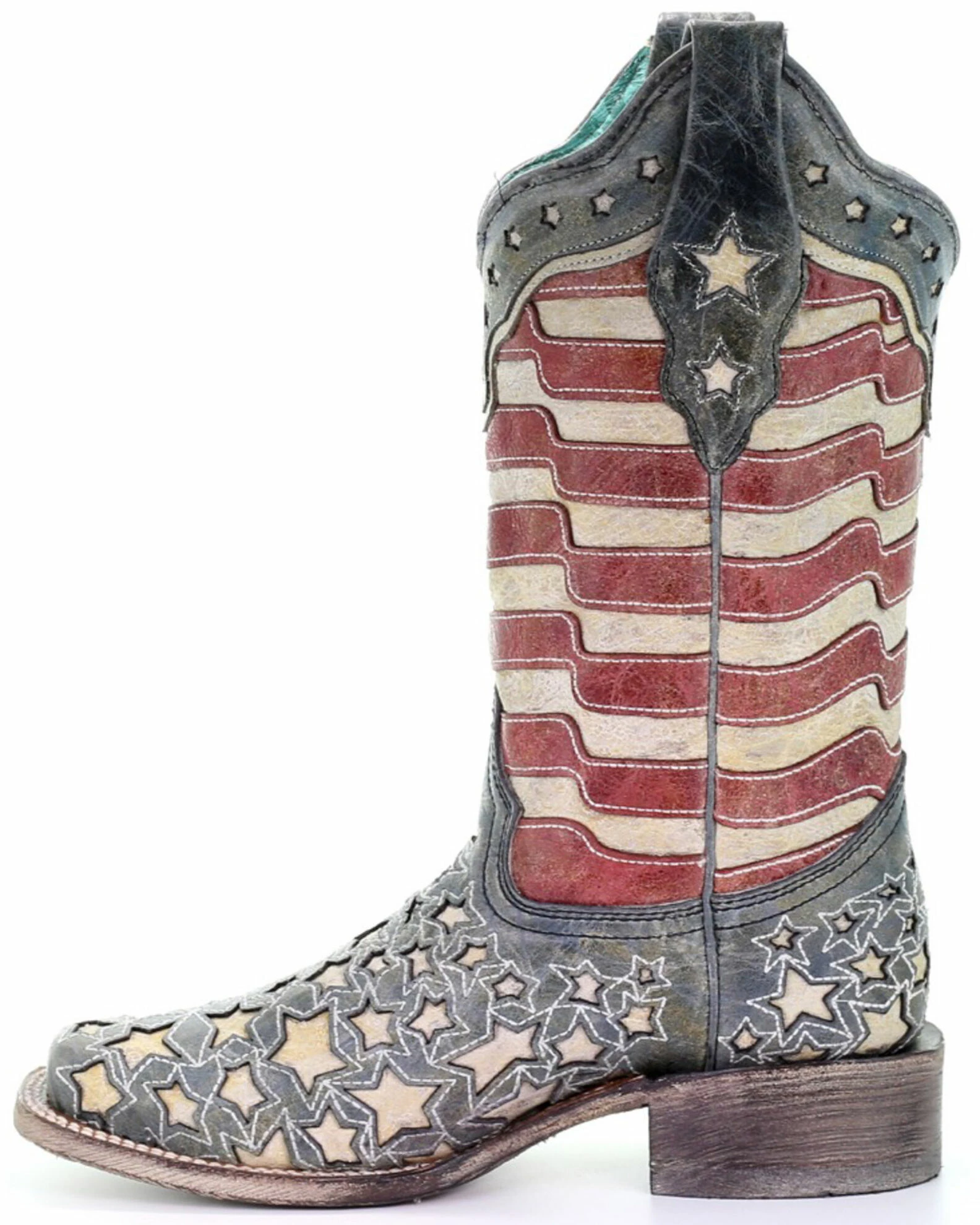 Corral Women's Blue Jeans Stars & Stripes Western Boots - Square Toe 5 Corral Women's Blue Jeans Stars & Stripes Western Boots - Square Toe - Image 3