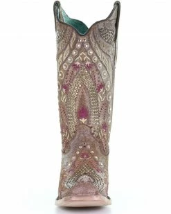 Corral Women's Taupe Flowered Embroidery Western Boots - Square Toe 11 Corral Women's Taupe Flowered Embroidery Western Boots - Square Toe -Corral Boots Shop 2000288146 251 P5