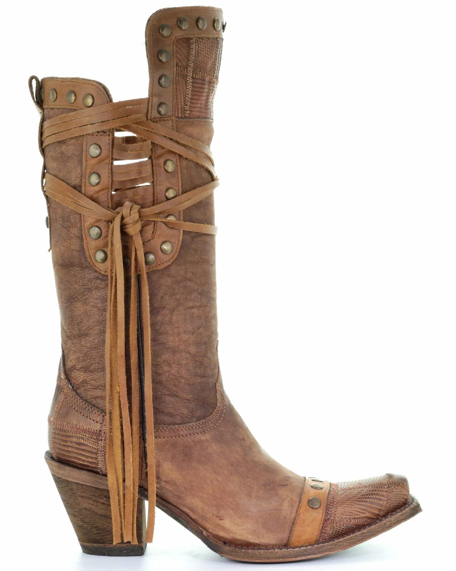 Corral Women's Vintage Gold Studded Western Boots - Snip Toe 4 Corral Women's Vintage Gold Studded Western Boots - Snip Toe - Image 2