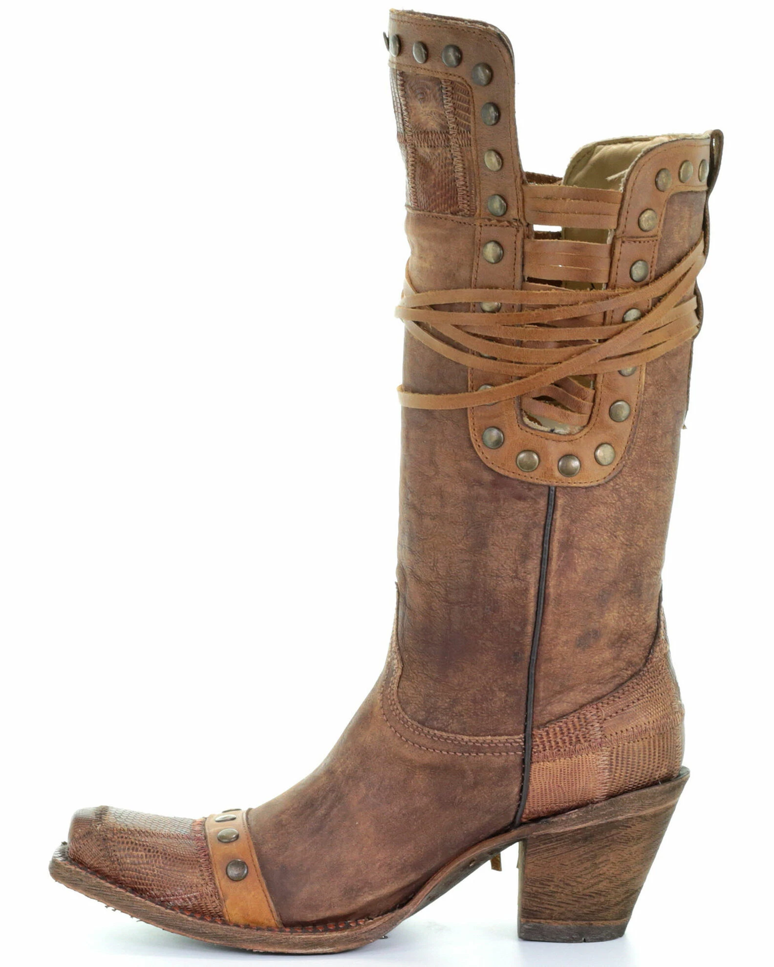 Corral Women's Vintage Gold Studded Western Boots - Snip Toe 5 Corral Women's Vintage Gold Studded Western Boots - Snip Toe - Image 3