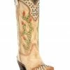 Corral Women's Saddle Cactus Embroidery Western Boots - Snip Toe Tan