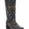 Corral Women's Camo Inlay With Studs Western Boots - Square Toe Black -Corral Boots Shop 2000293443 001 P1