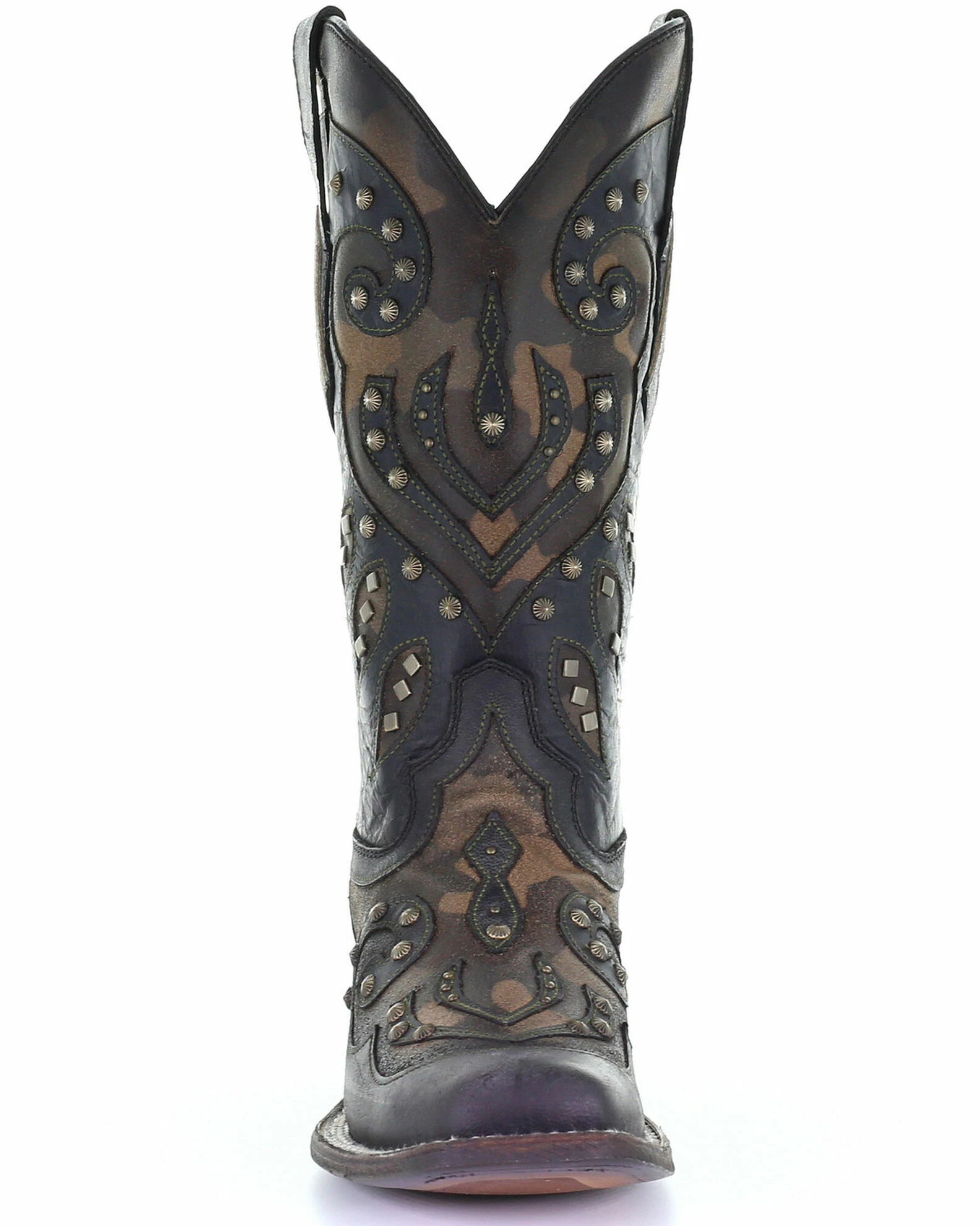 Corral Women's Camo Inlay With Studs Western Boots - Square Toe Black 7 Corral Women's Camo Inlay With Studs Western Boots - Square Toe Black - Image 5