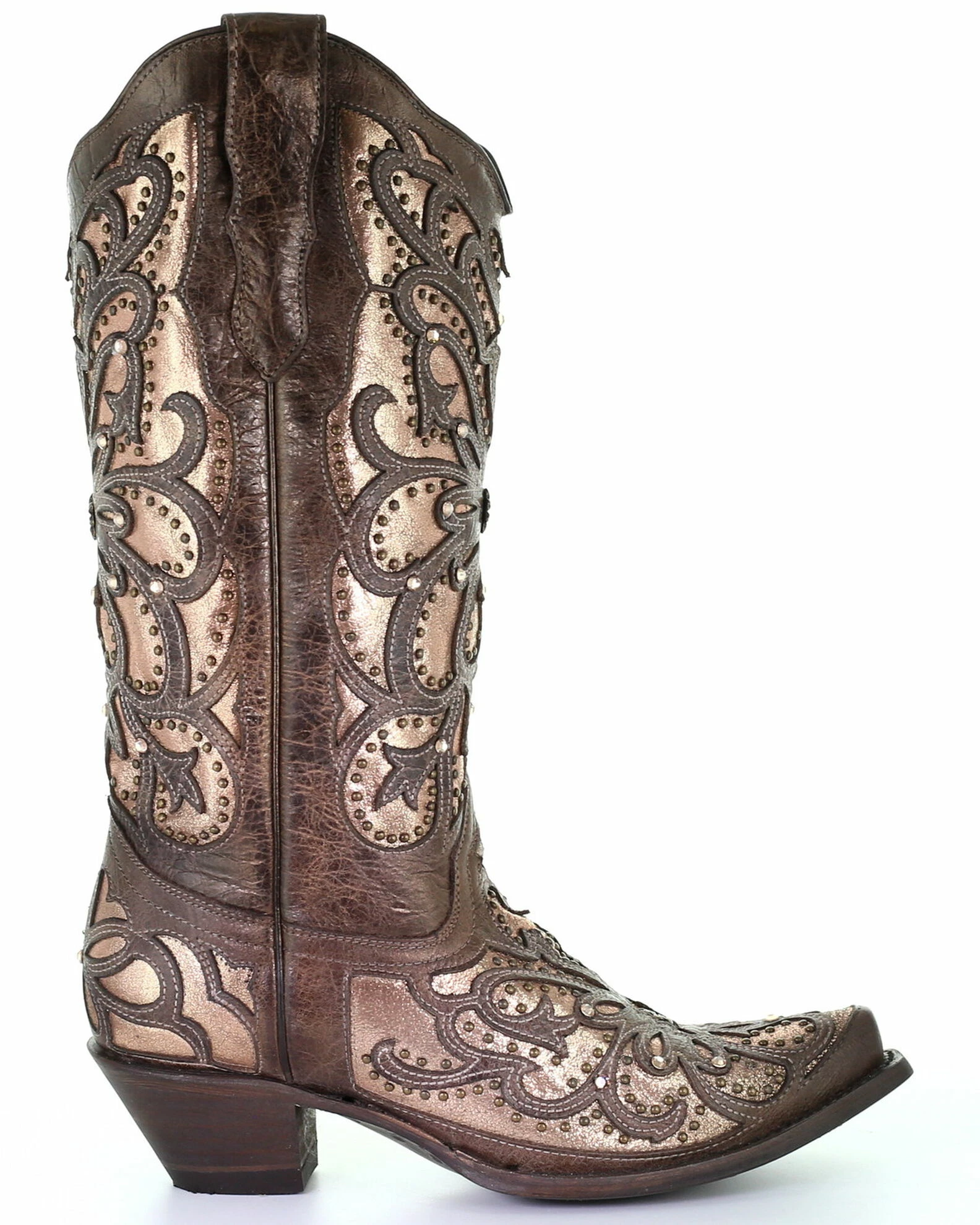 Corral Women's Brown Metallic Inlay Western Boots - Snip Toe 4 Corral Women's Brown Metallic Inlay Western Boots - Snip Toe - Image 2