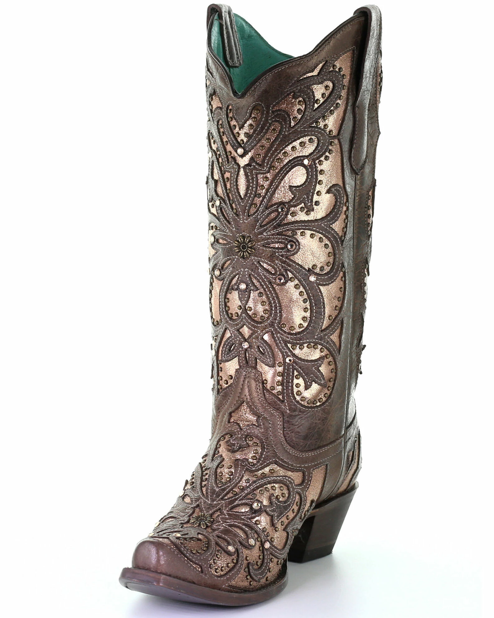 Corral Women's Brown Metallic Inlay Western Boots - Snip Toe 8 Corral Women's Brown Metallic Inlay Western Boots - Snip Toe - Image 6