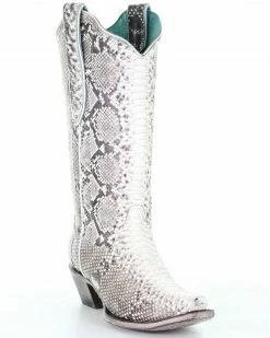 Corral Women's Natural Python Boots - Snip Toe
