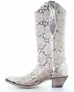 Corral Women's Natural Python Boots - Snip Toe -Corral Boots Shop 2000293477 101 P3