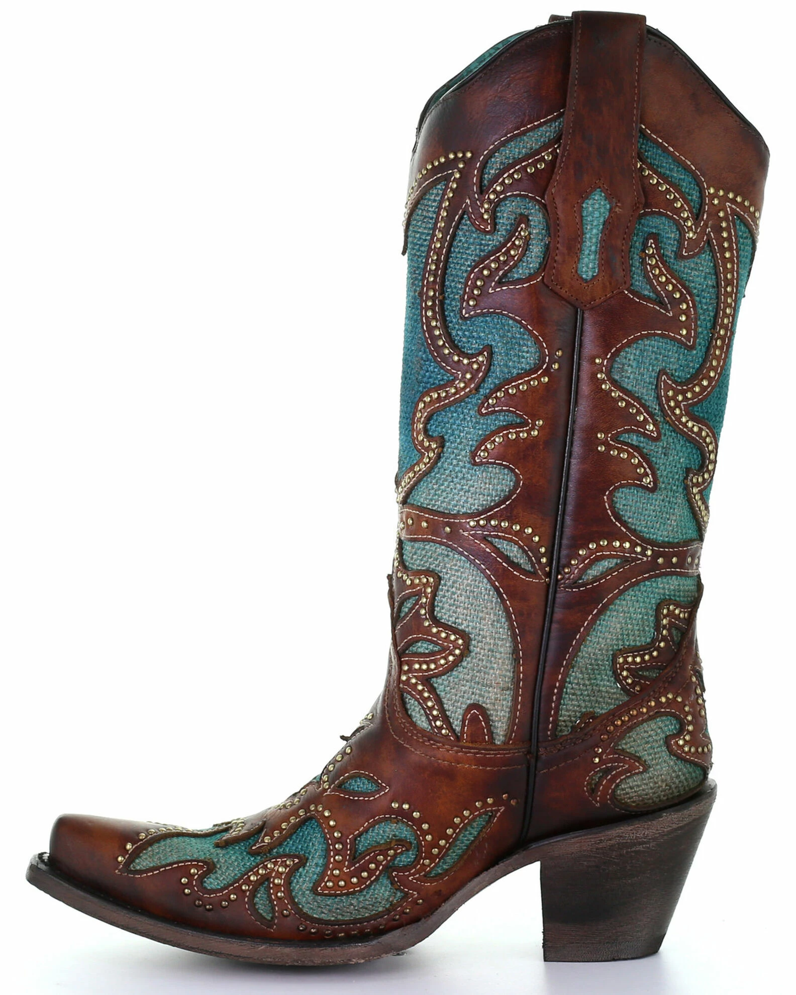Corral Women's Turquoise Overlay Western Boots - Snip Toe 5 Corral Women's Turquoise Overlay Western Boots - Snip Toe - Image 3