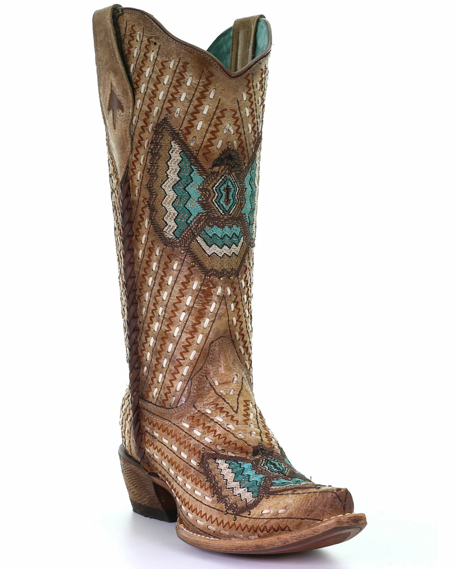 Corral Women's Sand Lamb Embroidery Western Boots - Snip Toe 3 Corral Women's Sand Lamb Embroidery Western Boots - Snip Toe