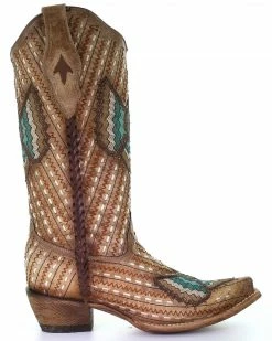 Alternative view of Corral Women's Sand Lamb Embroidery Western Boots - Snip Toe