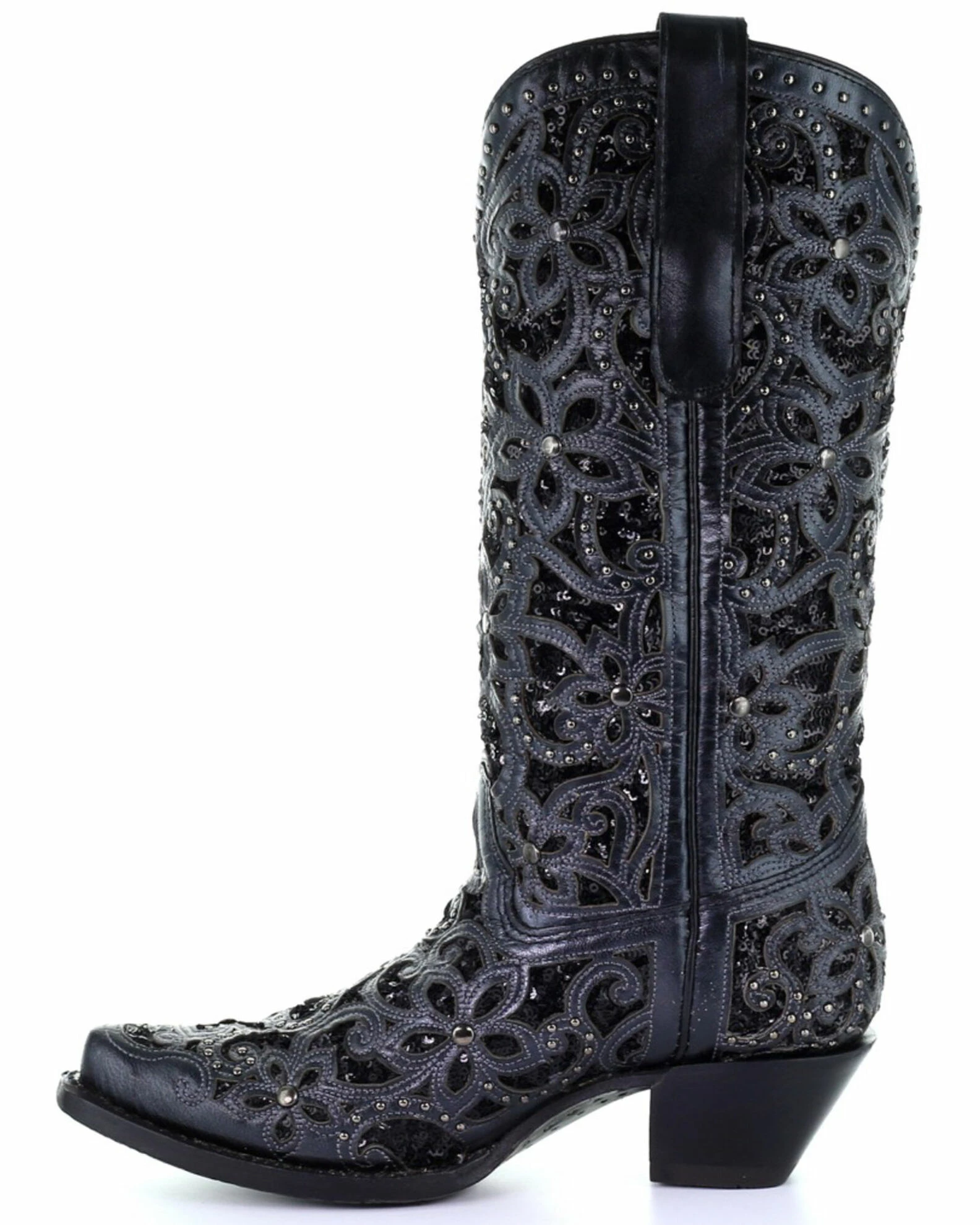 Corral Women's Black Inlay Embroidery Western Boots - Snip Toe 5 Corral Women's Black Inlay Embroidery Western Boots - Snip Toe - Image 3