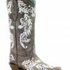 Corral Women's Glow White Embroidered Western Boots - Snip Toe Brown -Corral Boots Shop 2000315366 200 P1