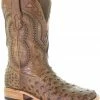 Corral Men's Woven Ostrich Overlay Western Boots - Square Toe Tan