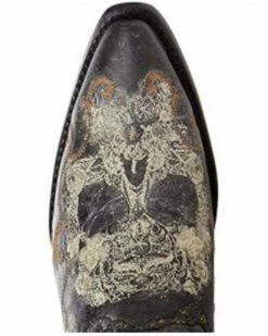 Corral Women's Floral Skull Embroidery & Studs Cowgirl Boots - Snip Toe Black -Corral Boots Shop 2000340854 001 P6