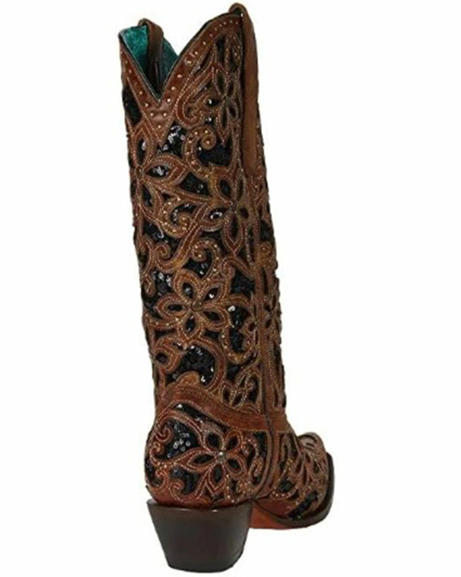 Corral Women's Black Inlay Western Boots - Snip Toe Black/tan 6 Corral Women's Black Inlay Western Boots - Snip Toe Black/tan - Image 4