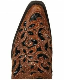 Corral Women's Black Inlay Western Boots - Snip Toe Black/tan 13 Corral Women's Black Inlay Western Boots - Snip Toe Black/tan -Corral Boots Shop 2000348444 908 P5