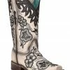 Corral Women's White Overlay Western Boots - Square Toe Cream/black -Corral Boots Shop 2000351153 922 P1