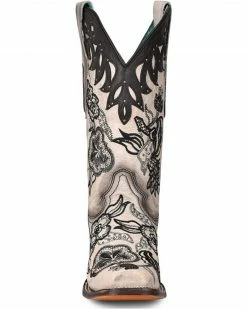 Corral Women's White Overlay Western Boots - Square Toe Cream/black -Corral Boots Shop 2000351153 922 P3