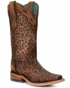 Corral Women's Leopard Print Western Boots - Square Toe