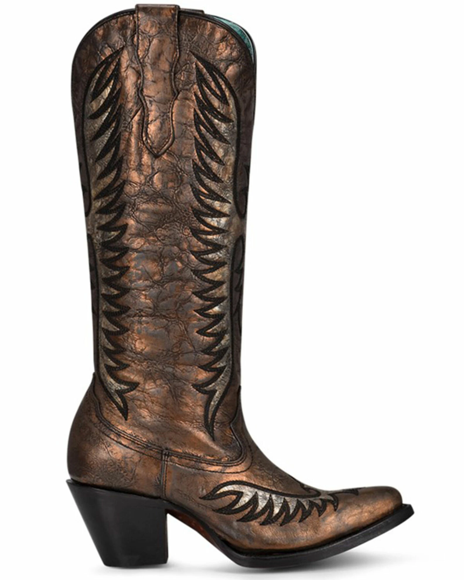 Corral Women's Black Bronze Embroidery Western Boots - Round Toe 4 Corral Women's Black Bronze Embroidery Western Boots - Round Toe - Image 2
