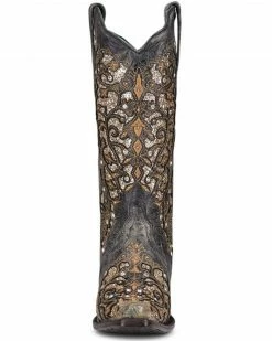 Corral Women's Black Inlay & Studs Western Boots - Snip Toe 9 Corral Women's Black Inlay & Studs Western Boots - Snip Toe -Corral Boots Shop 2000360096 001 P3