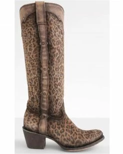 Corral Women's Leopard Print Western Boots - Round Toe