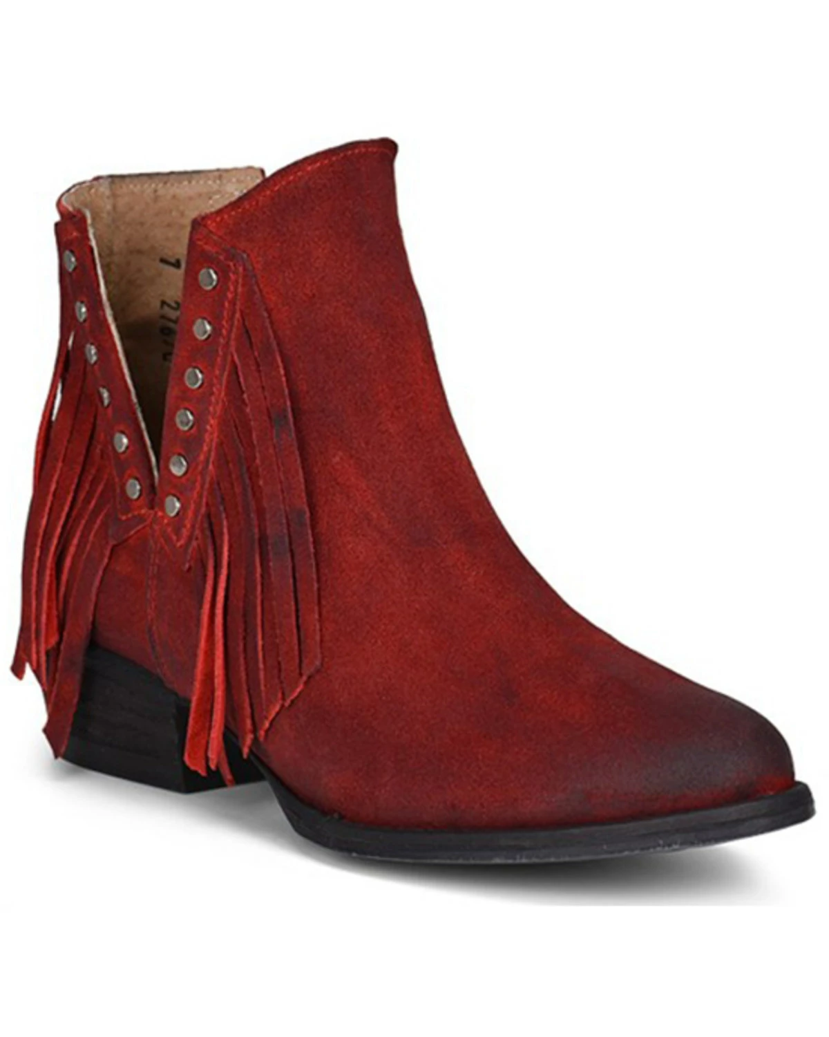 Corral Women's Red Studs & Fringe Fashion Booties - Round Toe 4 Corral Women's Red Studs & Fringe Fashion Booties - Round Toe - Image 2