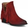 Corral Women's Red Studs & Fringe Fashion Booties - Round Toe -Corral Boots Shop 2000360130 600 P1