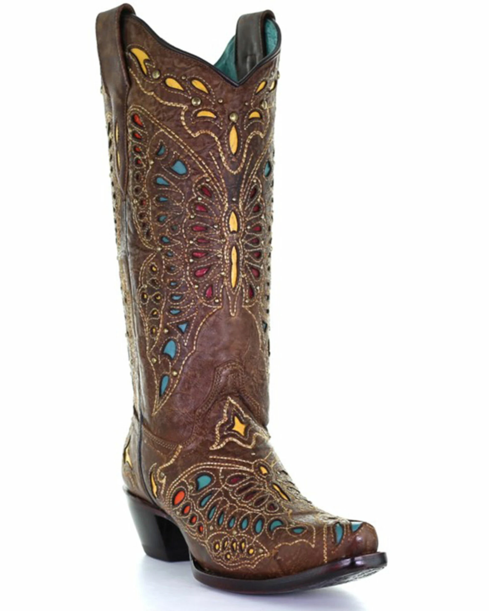 Corral Women's Butterfly Inlay & Embroidery Western Boots - Snip Toe 3 Corral Women's Butterfly Inlay & Embroidery Western Boots - Snip Toe